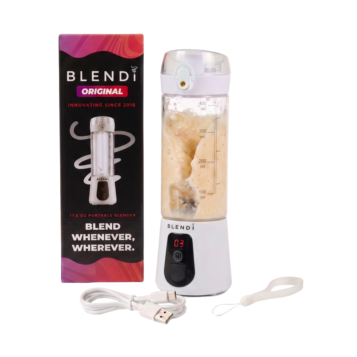 BLENDi Lite Electric Mixer – 70W, 17oz, USB-C Rechargeable